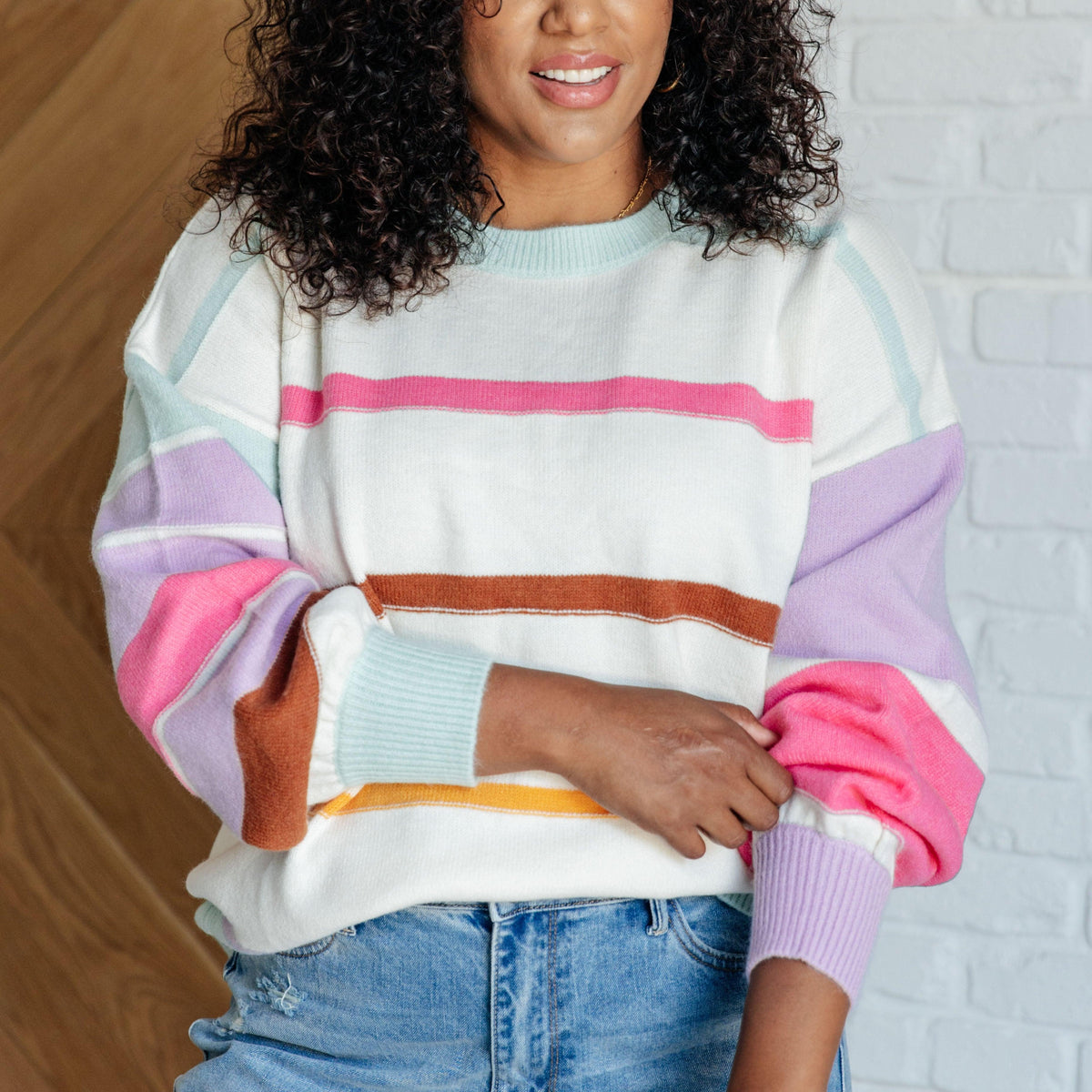 Flawless Features Striped Sweater - Three Mad Hatters Mercantile 