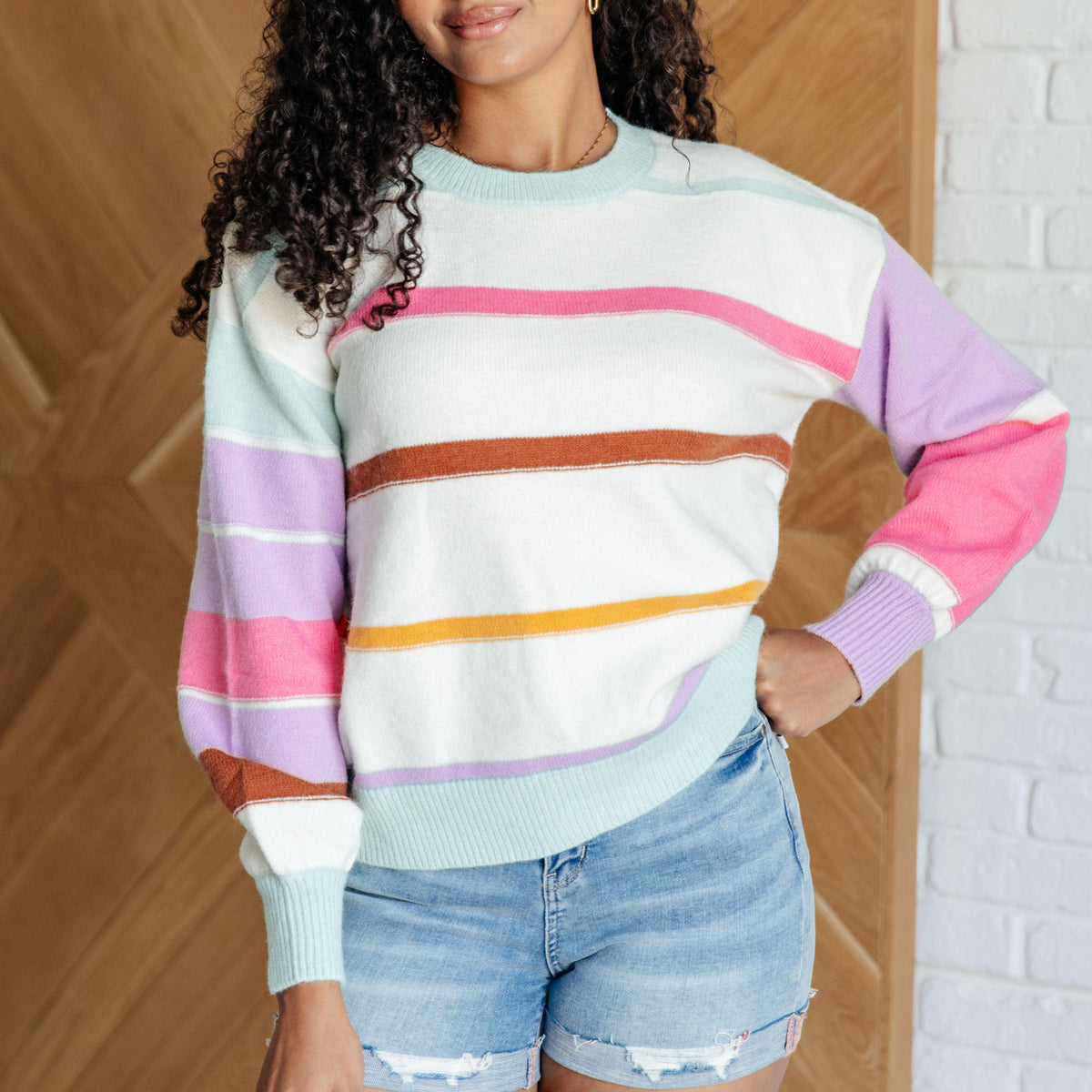 Flawless Features Striped Sweater - Three Mad Hatters Mercantile 
