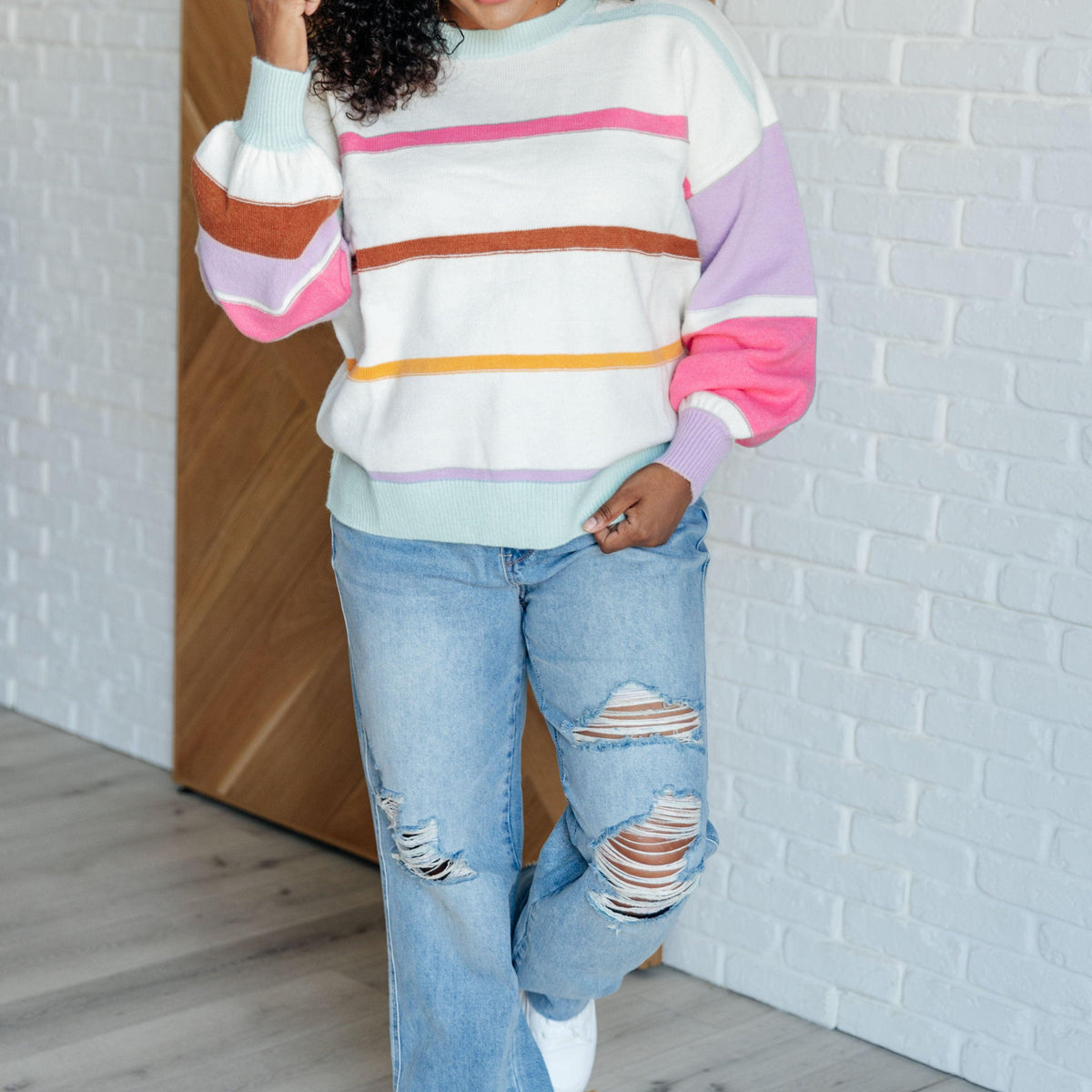 Flawless Features Striped Sweater - Three Mad Hatters Mercantile 