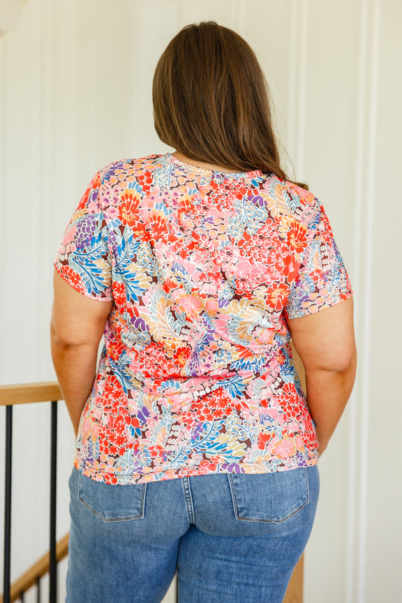 Flowers Everywhere Floral Top Tops   