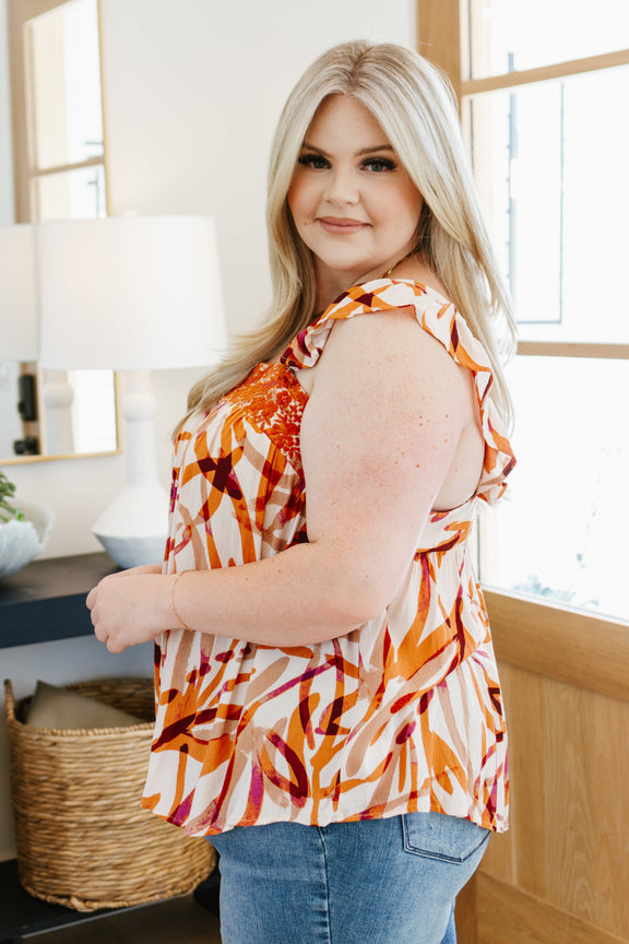 Francesca Embroidered Top in Rust Womens Tops   