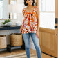 Francesca Embroidered Top in Rust Womens Tops   