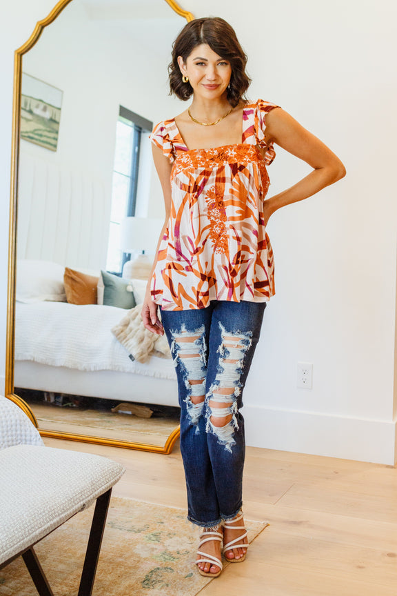 Francesca Embroidered Top in Rust Womens Tops   