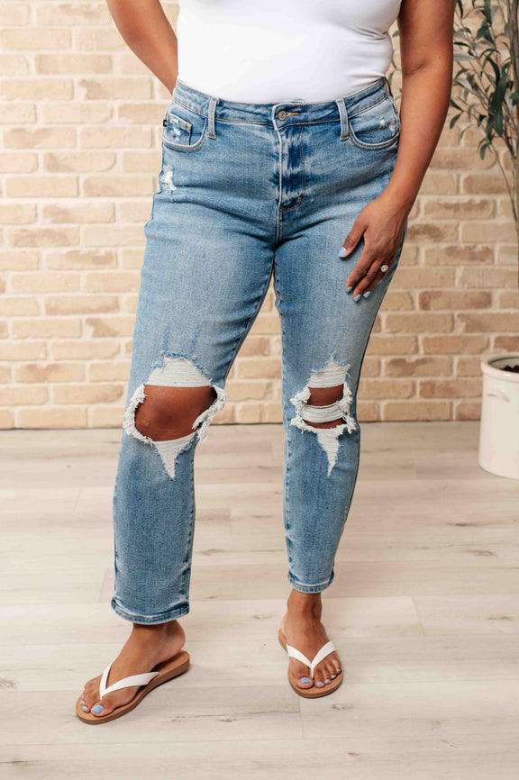 Frankie High Waist Distressed Boyfriend Jeans Womens Boyfriend Jeans   