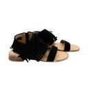 Fringe Star Sandal in Black
