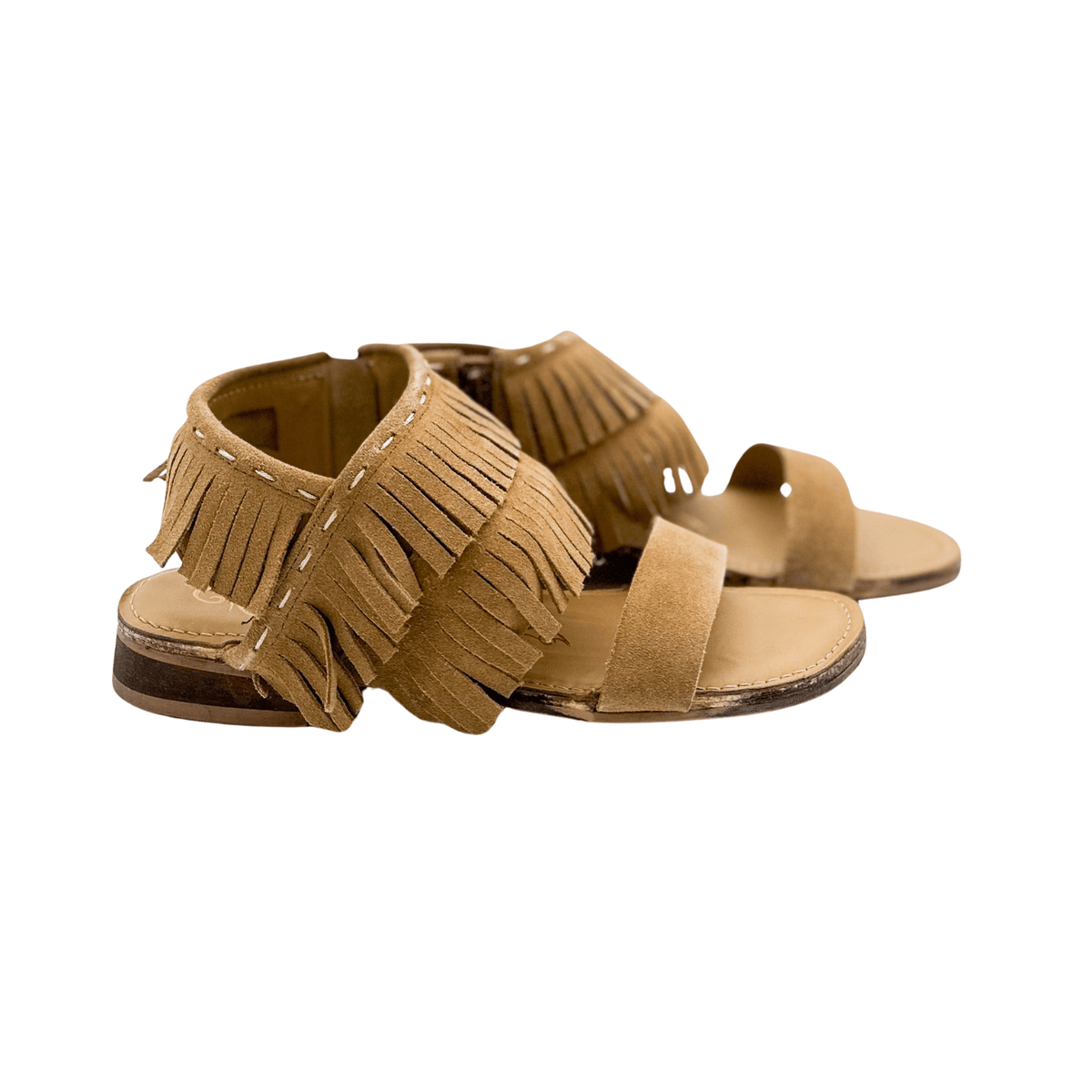Fringe Star Sandal in Tan - Three Mad Hatters Mercantile 