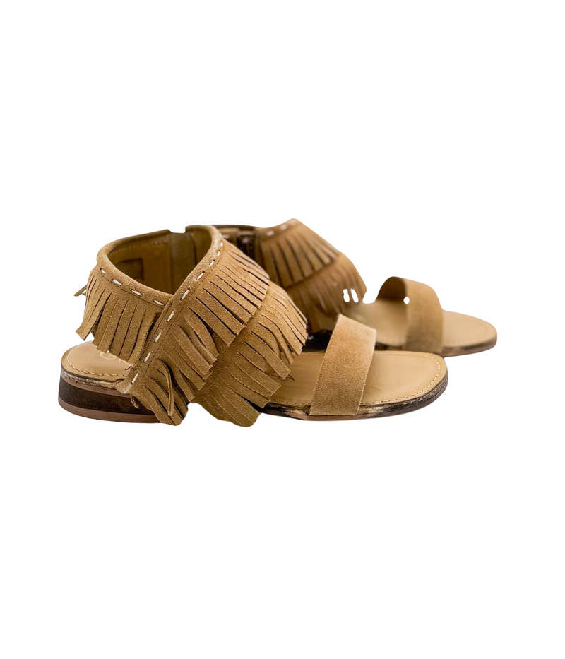 Fringe Star Sandal in Tan Shoes   