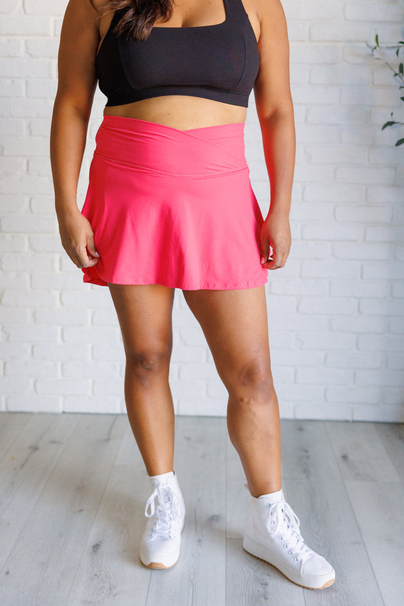 Full Force V Shaping High-Waist Skort in Flamingo Pink Bottoms   