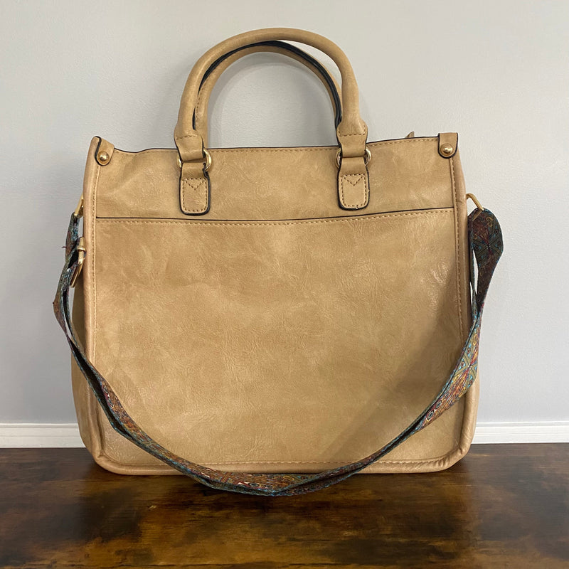 Aubree + Handle - Crossbody Purse Beige