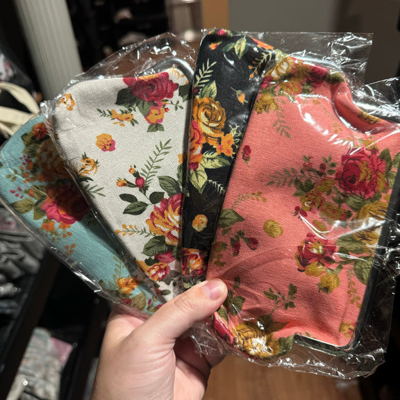 Floral Clamshell Coin Purse Wallet    