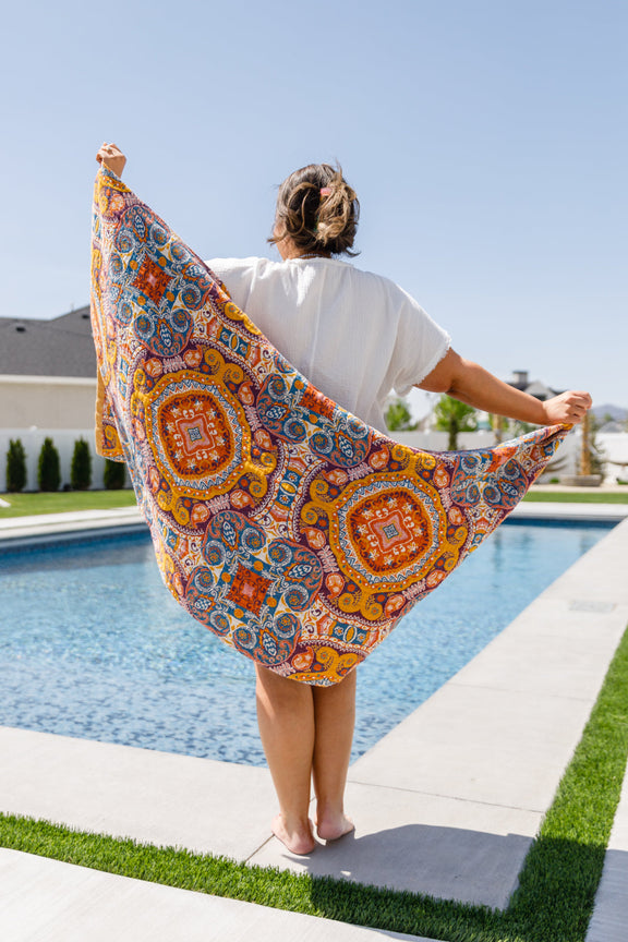 Luxury Beach Towel in Boho Medallions Home & Decor   