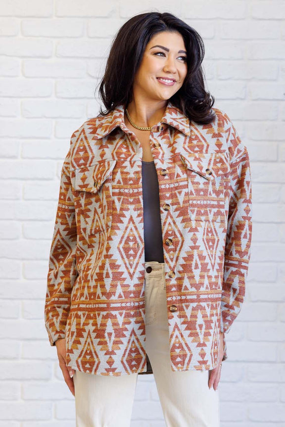 Gather Round Aztec Shacket Layers   