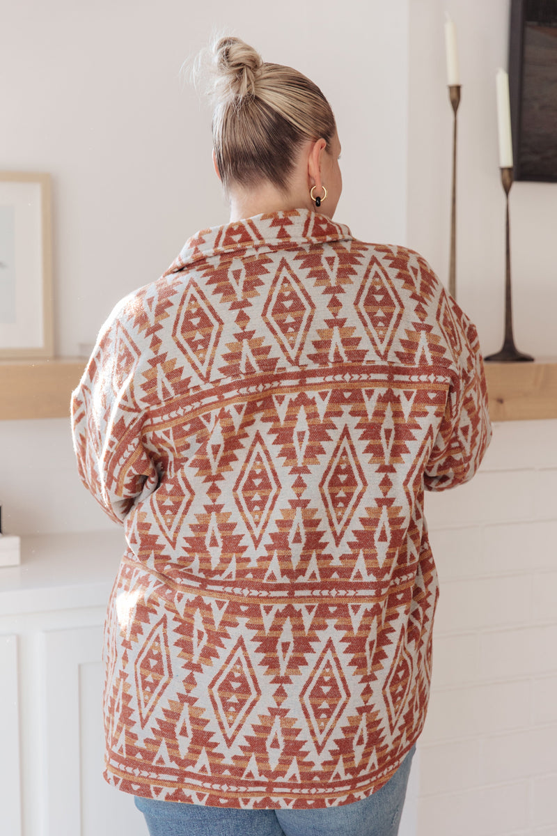 Gather Round Aztec Shacket Layers   