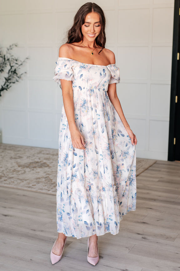 Gentle Yet Strong Balloon Sleeve Floral Dress Dresses   