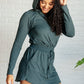 Getting Out Long Sleeve Hoodie Romper in Smoked Spruce Jumpsuits & Rompers   