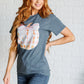 Gingham Pumpkin With Bow Graphic Tee Tops   