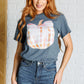 Gingham Pumpkin With Bow Graphic Tee Tops   