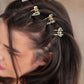 Gold & Pearl Mini Hair Clips Set of Three Accessories   