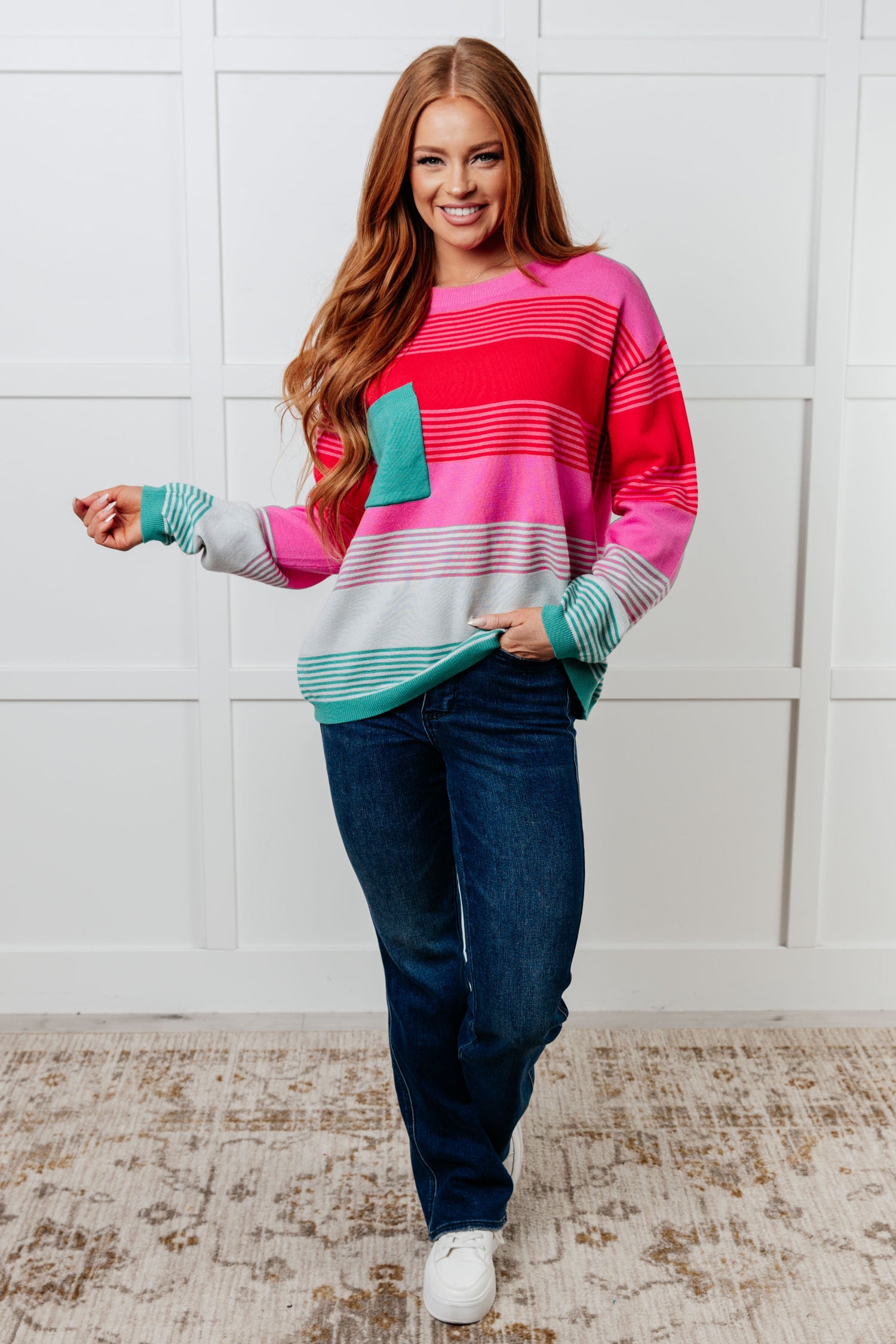 Gradual Feelings Striped Sweater Tops