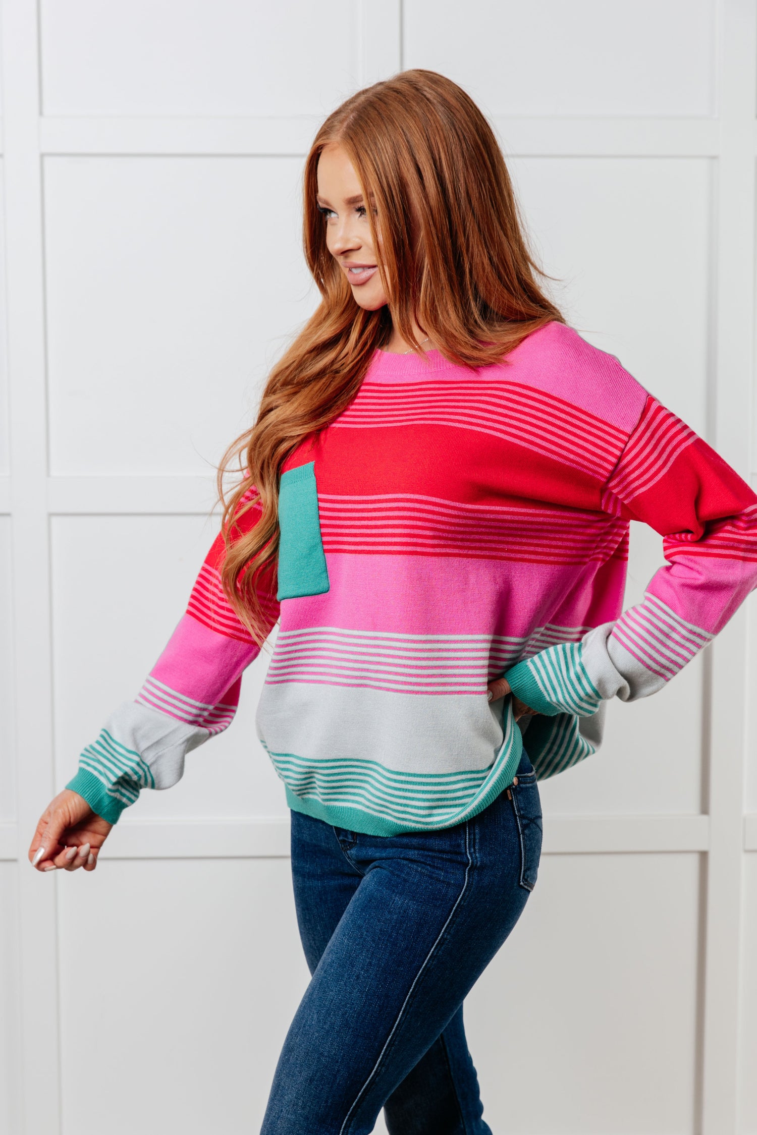 Gradual Feelings Striped Sweater Tops