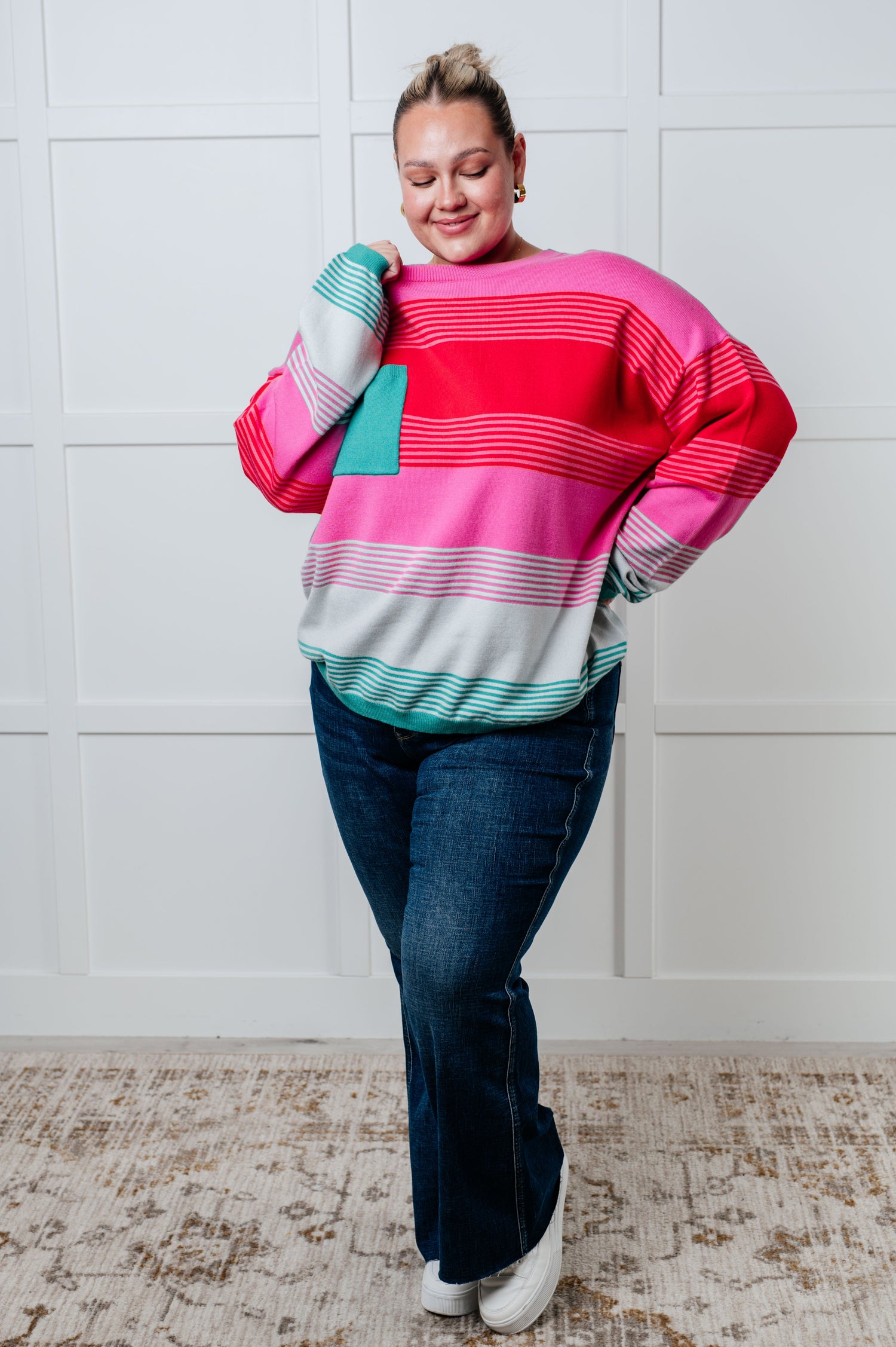 Gradual Feelings Striped Sweater Tops