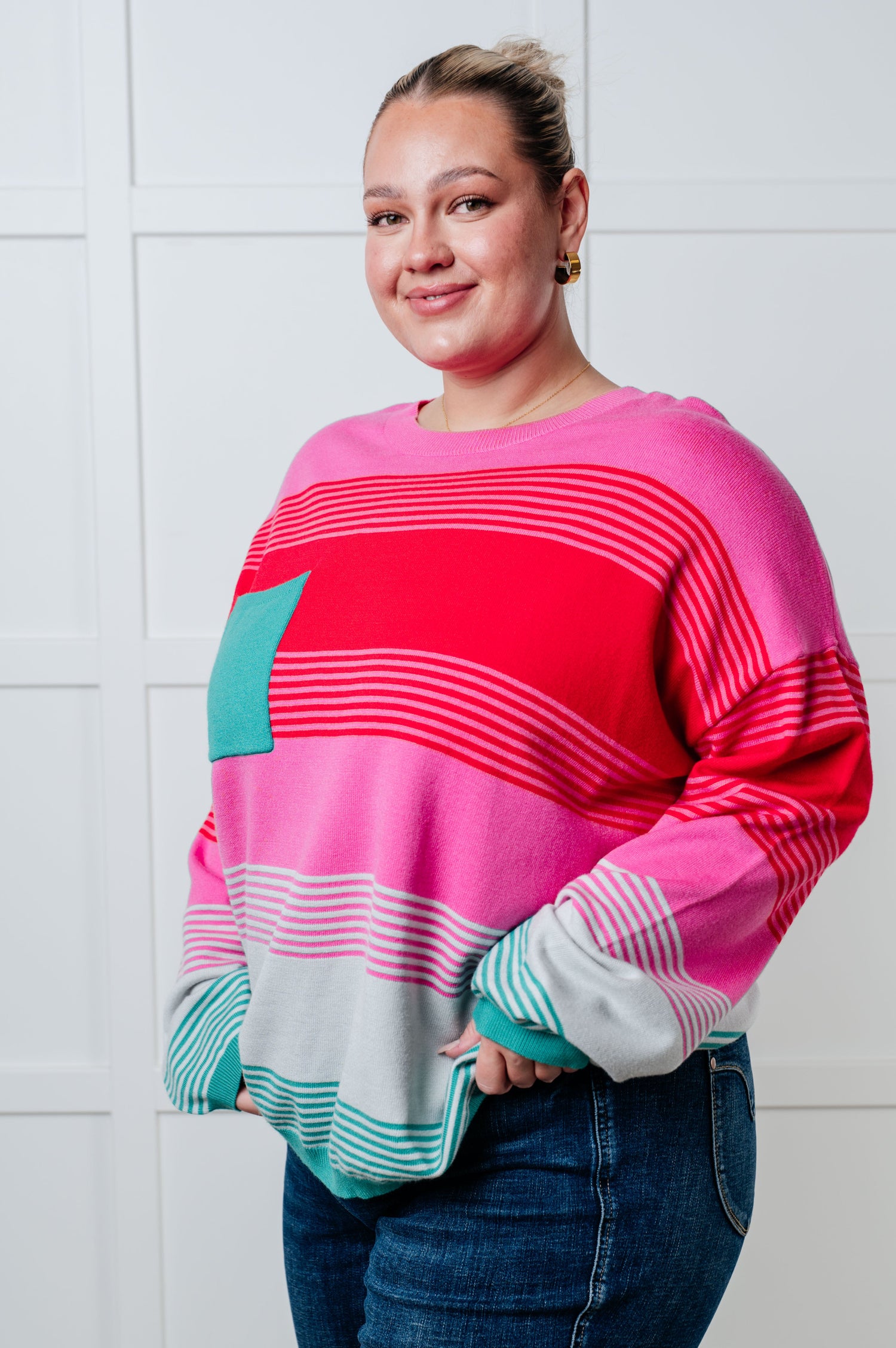 Gradual Feelings Striped Sweater Tops