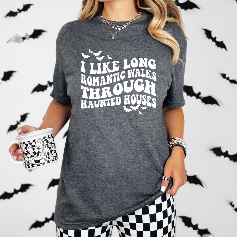 Long Haunted Walks Graphic Tee Womens   