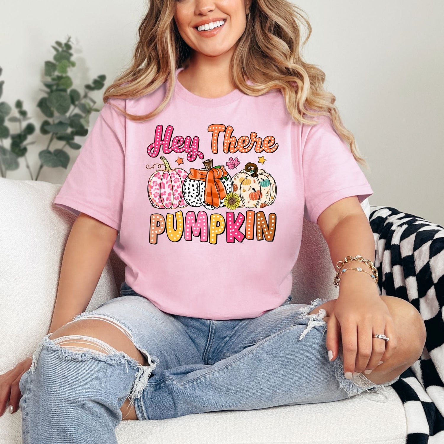 Hey There Pumpkin Graphic Tee Womens   