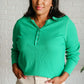 Greensleeves Waffle Knit Henley Womens Tops   