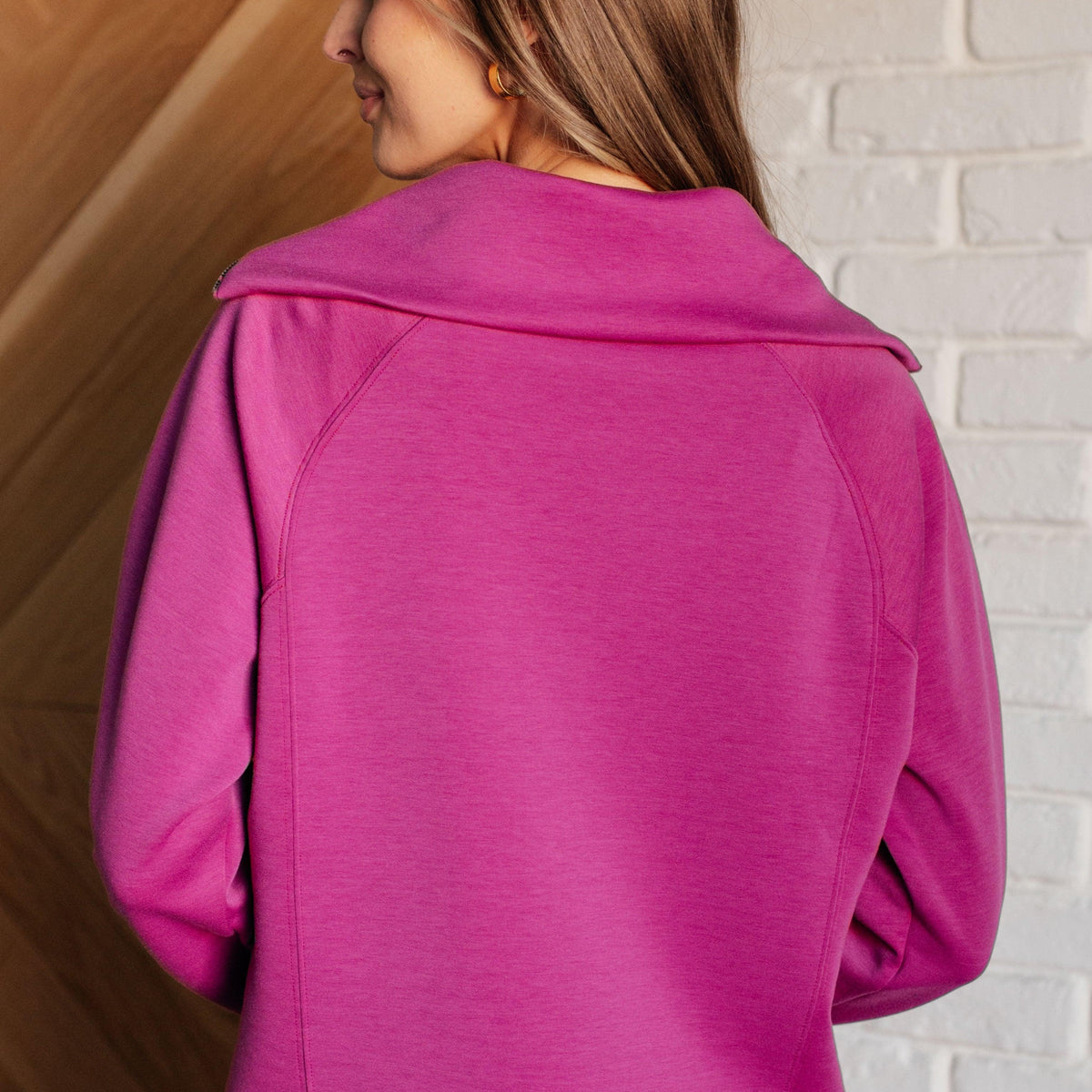 Hamptons Travel Half Zip Pullover in Magenta - Three Mad Hatters Mercantile 