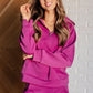 Hamptons Travel Half Zip Pullover in Magenta Athleisure   