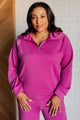 Hamptons Travel Half Zip Pullover in Magenta Athleisure   