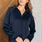 Hamptons Travel Half Zip Pullover in Navy Athleisure   