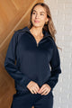 Hamptons Travel Half Zip Pullover in Navy Athleisure   