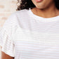 Hand to Hold Lace Detail Striped Top Tops   