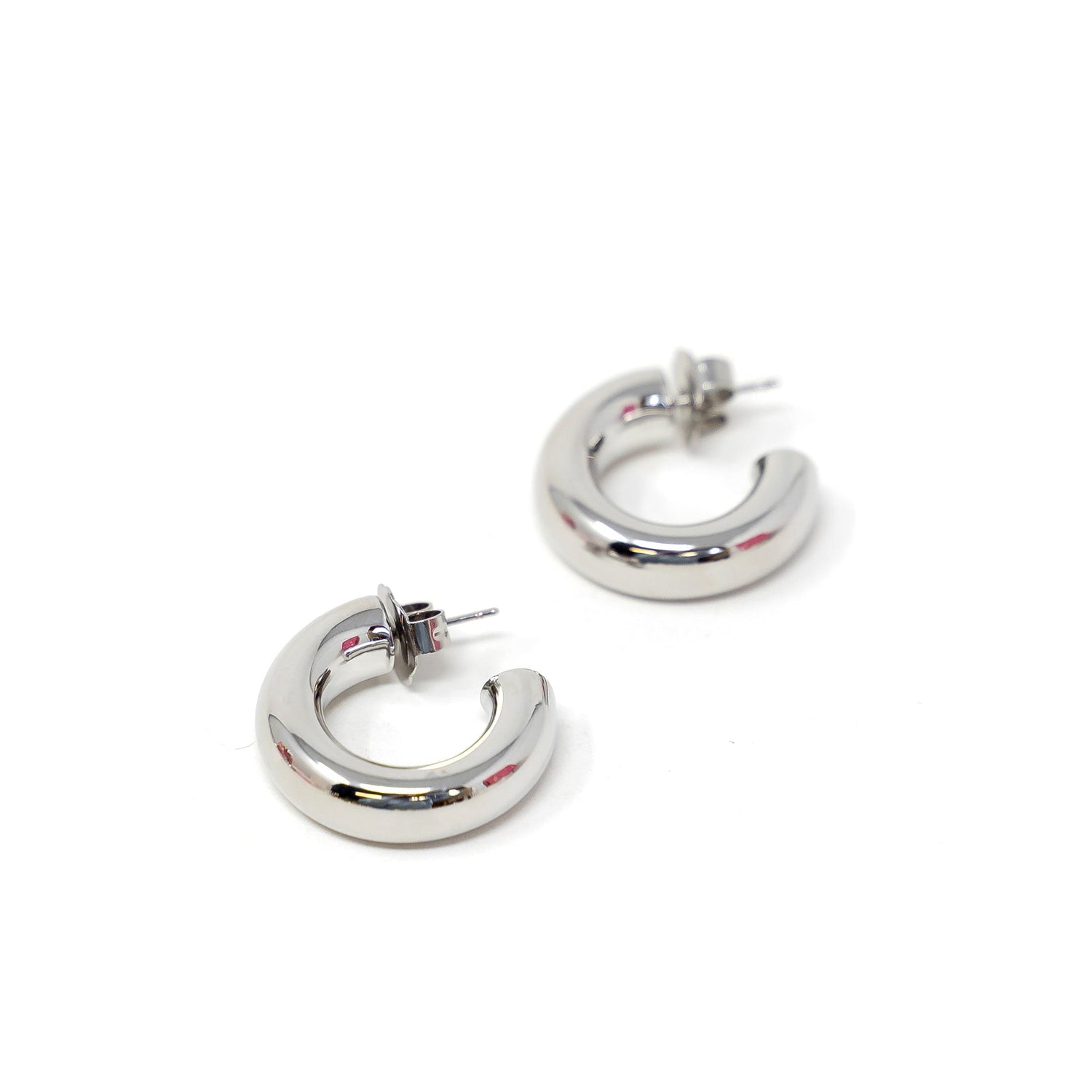 1" Harlowe Hoops Earrings Silver  