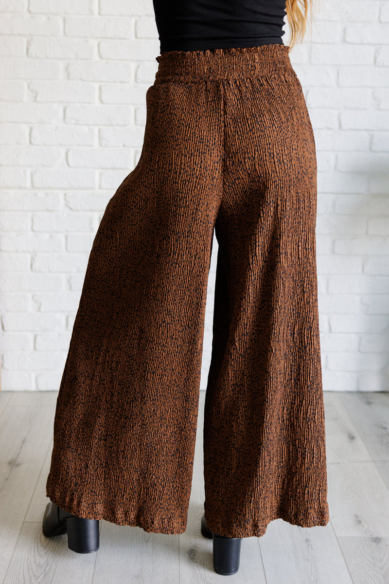 Harmony High Rise Wide Leg Pants in Brown Bottoms   