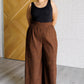 Harmony High Rise Wide Leg Pants in Brown Bottoms   