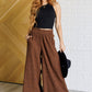 Harmony High Rise Wide Leg Pants in Brown Bottoms   