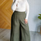 Harmony High Rise Wide Pants in Olive Bottoms   