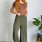 Harmony High Rise Wide Pants in Olive Bottoms   