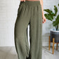 Harmony High Rise Wide Pants in Olive Bottoms   