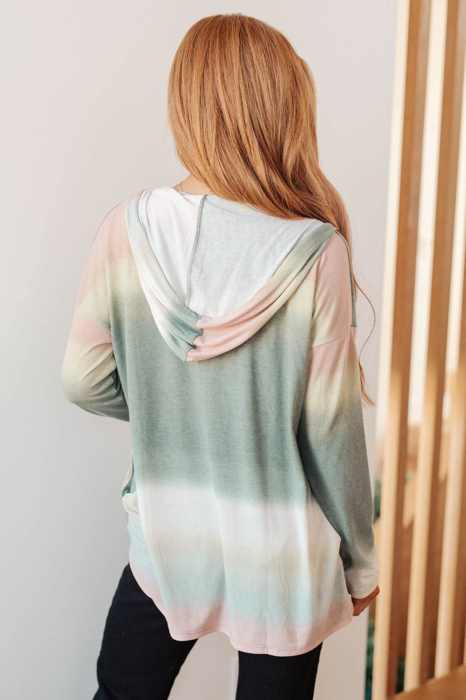 Hazy Horizon Ombre Hoodie Tops   