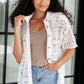 Head in the Clouds Lace Button Down Womens Tops   