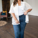 Head in the Clouds Lace Button Down