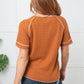 Heartbreaker Waffle Knit Tee in Chestnut Tops   