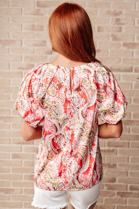 Hello, It's Me Paisley Blouse Womens Tops   