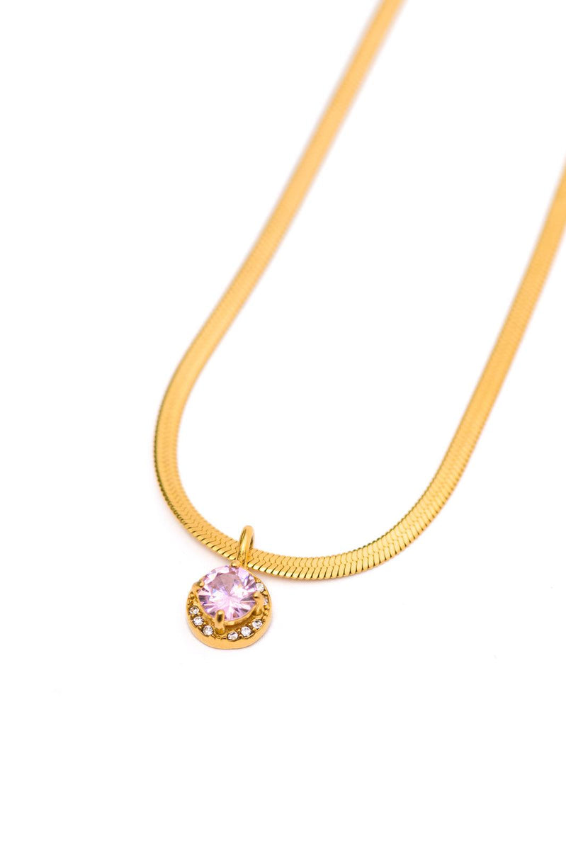 Here to Shine Gold Plated Necklace in Pink - Three Mad Hatters Mercantile 
