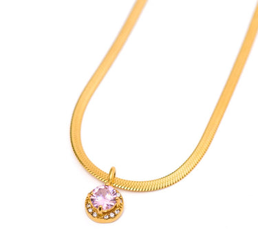 Here to Shine Gold Plated Necklace in Pink