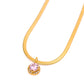 Here to Shine Gold Plated Necklace in Pink Necklace   